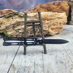 Flaminca Butterfly Bali Song Flip Knife Black