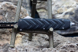 Gripster Handle OTF Knife - Double Edge Serrated