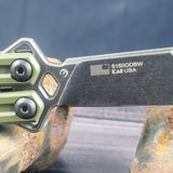 Kershaw Lucha Balisong Blackwashed Sandvik Butterfly Flip Knife Lucha 5150BW Made in USA OD Green
