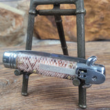 Authentic Sicilian Style Stiletto Lever Lock Classic Style Automatic Godfather Faux Snake