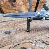 Authentic Sicilian Style Stiletto Lever Lock Classic Style Automatic Godfather Faux Snake