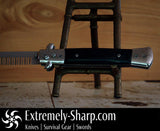 Automatic Push Button Folding Comb Switchblade Knife Micarta Handle