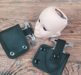 Benchmark Brushed silver 2 Push Dagger lot K028  Fixed Spear Point Blade Knife with sheaths