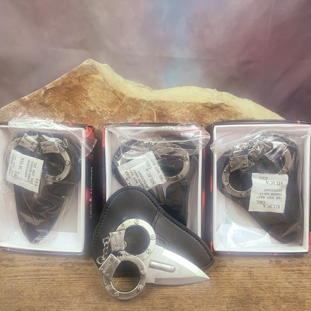 Lot of 4 Handcuff Bullitt Push Dagger double edge 2 finger holes