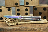 Bundock Titanium Rainbow Checkered Tool Butterfly Bailisong flip knife Butterfly Blade 4.5" blade