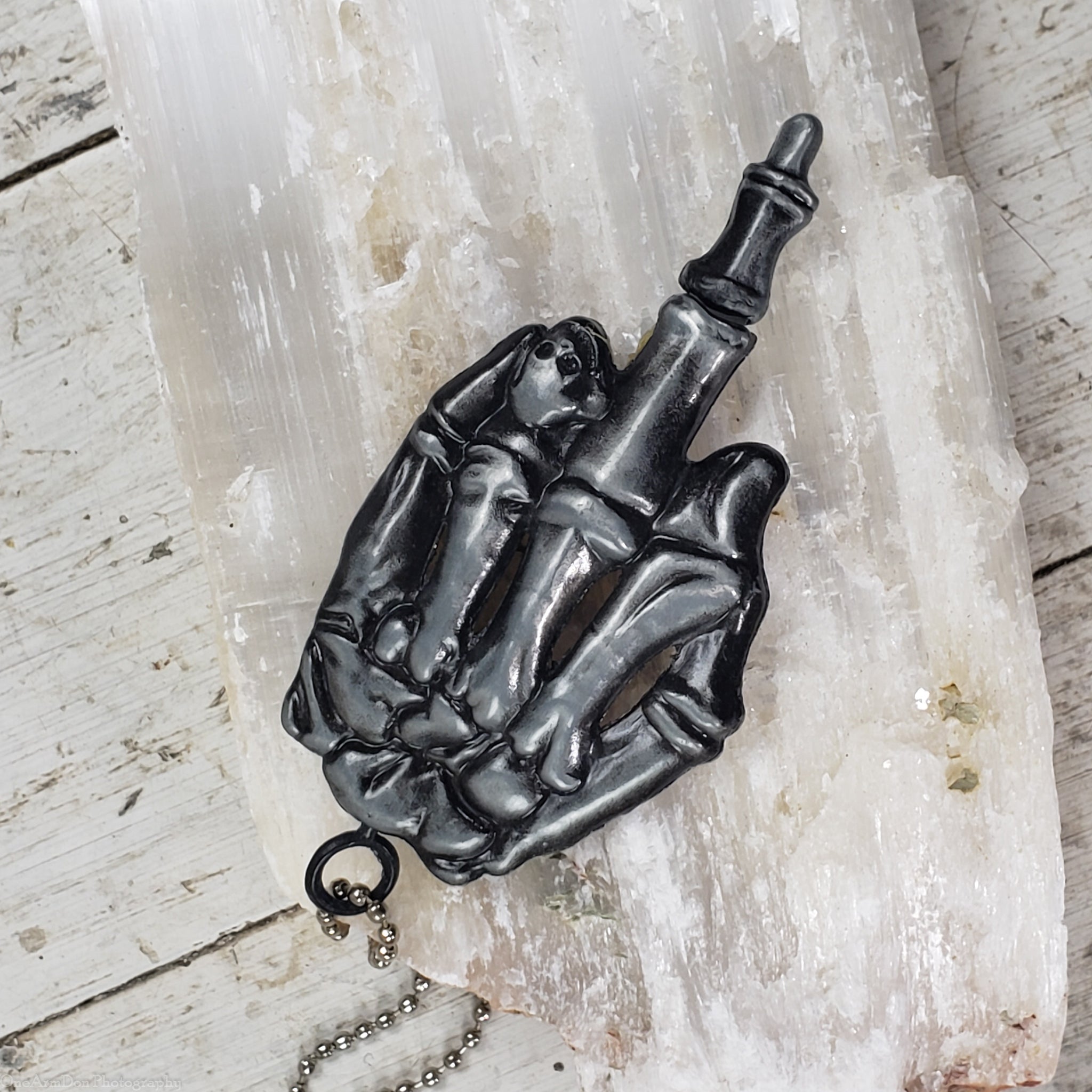 Middle Finger Necklace With Hidden Neck Knife