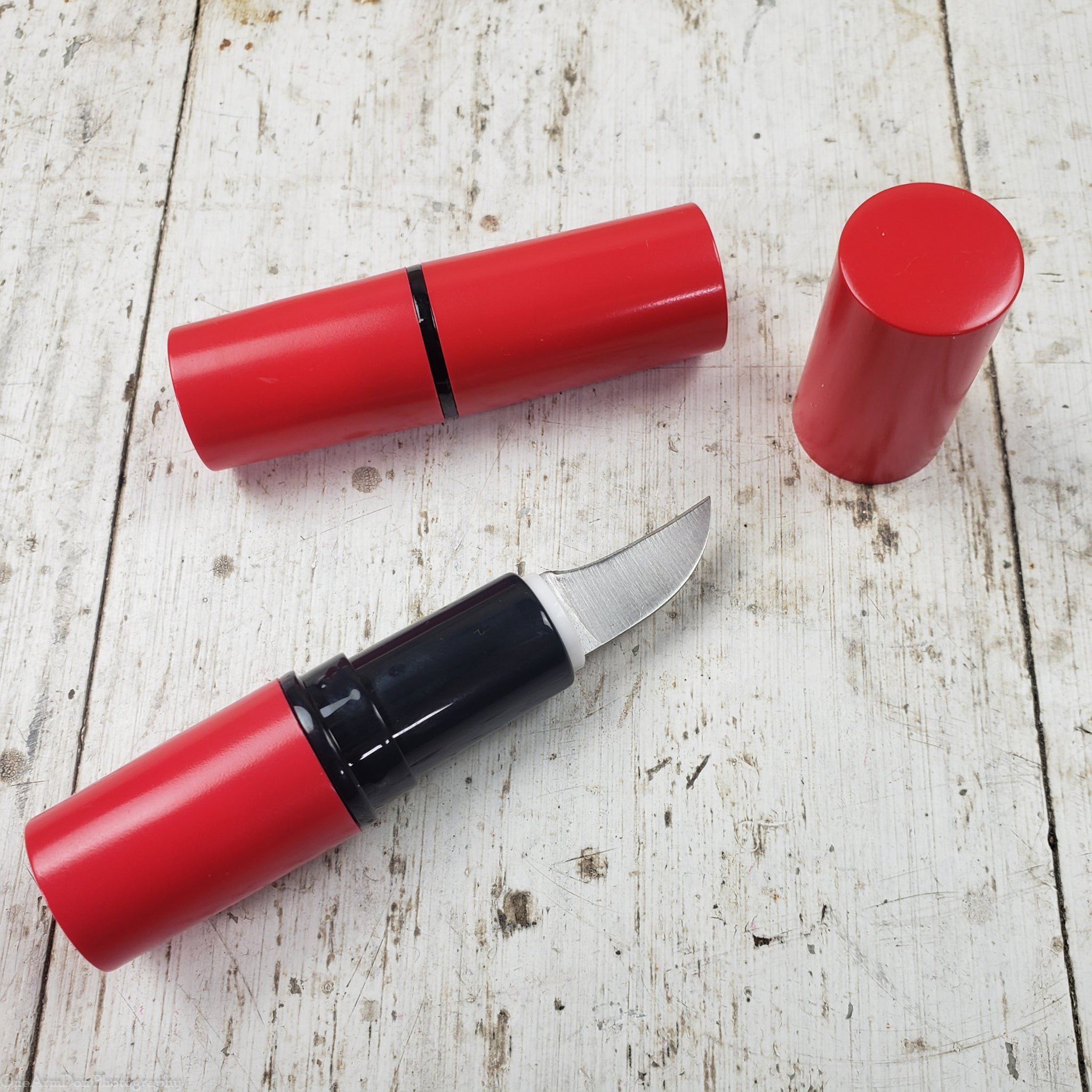 RED LIPSTICK KNIFE SELF DEFENSE HIDDEN CONCEALED