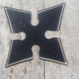 Yagyu Wing 4 POINT BLACK SHURIKEN THROWING STAR WITH POUCH