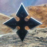 Yagyu Wing 4 POINT BLACK SHURIKEN THROWING STAR WITH POUCH