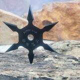 KOHGA TASHINGA SIX POINT  SHARP BLACK SHURIKEN THROWING STAR WITH POUCH