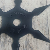 KOHGA TASHINGA SIX POINT  SHARP BLACK SHURIKEN THROWING STAR WITH POUCH
