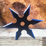 KOHGA JINTO BLACK BLUE POINT SIX POINT SHURIKEN THROWING STAR WITH POUCH