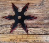 KOHGA JINTO Black Red point SIX POINT SHURIKEN THROWING STAR WITH POUCH