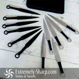 Hapkido Runner Set 8 1/2" Kunai Throwing Knives 12 Piece Set - Extremely-Sharp.com