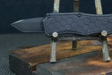 Hogue Exploit OTF Automatic Black PVD FinishTanto Blade  Matte Black Aluminum Frame - Tritium Infused Trigger