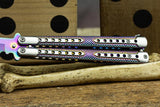 Bundock Titanium Rainbow Checkered Tool Butterfly Bailisong flip knife Butterfly Blade 4.5" blade