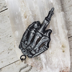 Middle Finger Necklace With Hidden Neck Knife