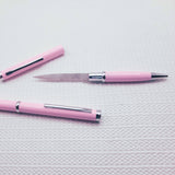 Pink Pen Knife Serrated Blade