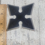 Yagyu Wing 4 POINT BLACK SHURIKEN THROWING STAR WITH POUCH