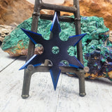 KOHGA JINTO BLACK BLUE POINT SIX POINT SHURIKEN THROWING STAR WITH POUCH