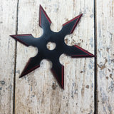 KOHGA JINTO Black Red point SIX POINT SHURIKEN THROWING STAR WITH POUCH